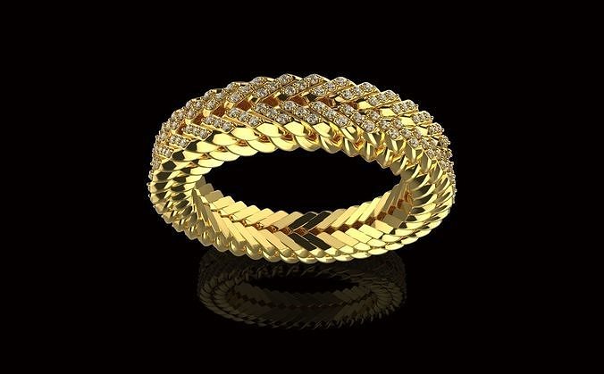 av disagne 61 oro gioielleria lusso gemma platino diamante Fidanzamento gioiello squillare nozze cubano prezioso anelli bagues cubanchain 3d chaine 3D print model - Mito3D