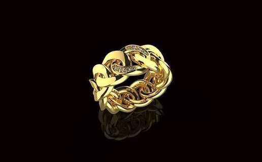 av disagne 63 Schmuck Gold Ring Diamant Ringe druckbar Silber Platin Juwel Kreativität Modelle loxery kubanisch Anhänger bague 3d print model - Mito3D