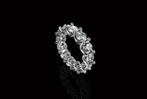 av disagne 6 Diamanten Schmuck Gold Diamant Ring Juwel Engagement Hochzeit Ringe Mode brillant Silber Platin Weiß 3d print model - Mito3D