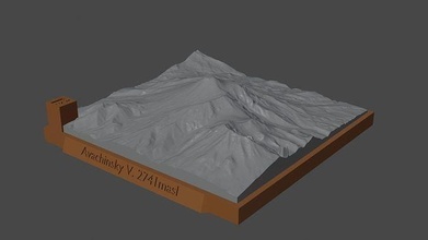 Avachinsky Berg Landschaft Vulkan Terrain Umgebung Natur Photogrammetrie Elevation Wissenschaft 3d print model - Mito3D