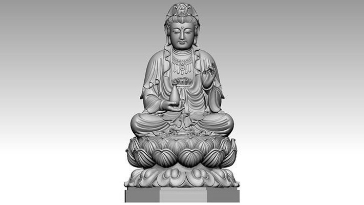 avalokiteshvara buda 5 budismo maitreya sangha bodhisattva estátua esculturas personagem lótus meditação arte religião cnc 3dprint 3d print model - Mito3D