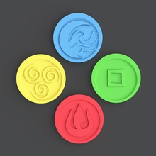avatar 4 nazione tavola gioco pezzo ludu monopolio 3dprint dado giochi giocattoli 3d print model - Mito3D