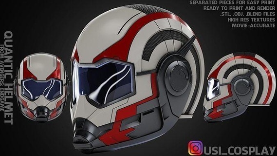avengers endgame quantic helmet cosplay suit advanced tech iron man cosplayer printable render armor marvel props art scans replicas 3d print model - Mito3D
