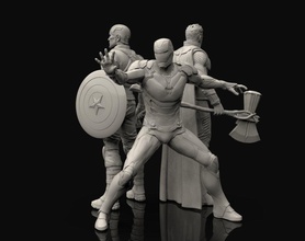avengers statues bundle endgame infinity war captain america iron man thor ironman mcu marvelcomics marvel comics superheroes superhero art sculptures 3d print model - Mito3D