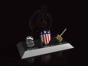 avengers weapons showpiece ww2 shield design iron ironman man mk1 thor captain america stand ornamental games toys 3d print model - Mito3D