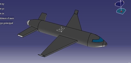 avion catia v5 art design geometric modern shape science engineering 3d print model - Mito3D
