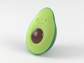 avocado smiley face food nature art fruit smile toy piece shape abstract cartoon character games toys 3d print model - Mito3D