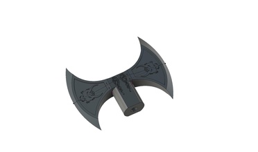 axe head medieval weapon bladed battle games toys 3d print model - Mito3D