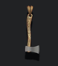 axe pendant war battle weapon knight hatchet viking blade realistic perun jewellery cnc gold neckles printable jewel jewelry pendants 3d print model - Mito3D