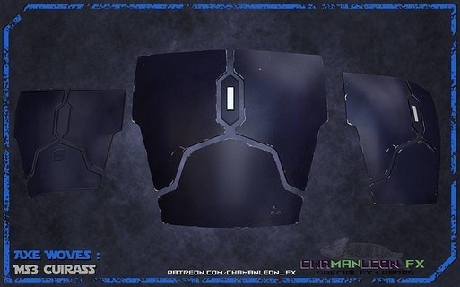 axe woves cuirass mandalorian cosplay armor star wars mando space bounty hunter art scans replicas 3d print model - Mito3D