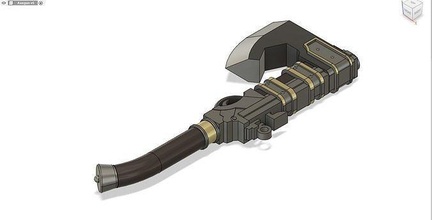hacha acero diseño pistola mosquete herramienta afilado arma batalla equipo juegos juguetes 3d print model - Mito3D