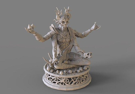Ayahuasca Teufel Statue 3d drucken Figur Charakter 3dprint Skulptur Kunst psychodelisch dmt Pilz Schädel Kreatur Dämon Satanismus Peyote Skulpturen 3d print model - Mito3D
