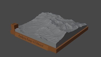 ayaligtag rango montaña paisaje volcán terreno ambiente naturaleza fotogrametría elevación dem Ciencias 3d print model - Mito3D