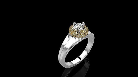 mois 30 st n3 or argent imprimable diamant bague bijou bijoux anneaux 3d print model - Mito3D