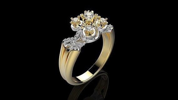 mois 30 st n8 or argent imprimable diamant bague bijou bijoux mariage gemme anneaux 3d print model - Mito3D