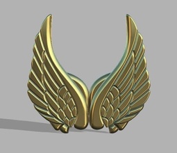 aziraphale angel cosplay brooch good omens goodomens angels gold wings wing hobby diy 3d print model - Mito3D