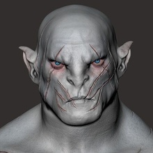 azog defiler bust 3d print hobbit lotr lord ring orc white frodo sam dwarf creature smaug statue printable hobby diy 3d print model - Mito3D