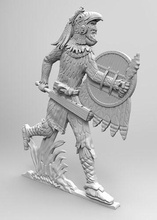 aztec 2 feathers piercing indians weapon club shield dagger rock costume helmet bird mask earrings decoration bandage mayan bladed mythological inca games toys board 3d print model - Mito3D