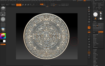 aztec calendar-3d print art ancient antique calendar old monument sculpture statue mayan ruin inca coins badges 3d print model - Mito3D