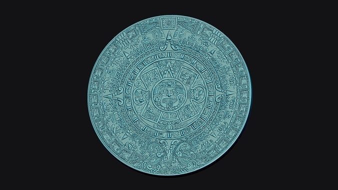 azteca calendario antiguo maya templo ruina tumba mexico pirámide arqueología mexicano Monumento mexica artefacto Roca decoración Arte esculturas 3D print model - Mito3D