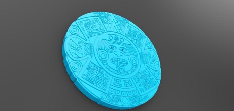 azteco calendario intaglio desing gioiello maya statua scultura calcolo sollievo stereotipo foca gioco giocattolo gemma geometrico forma arte medio scolpito sculture 3d print model - Mito3D