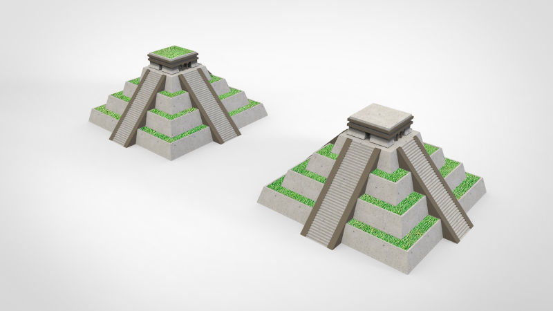 aztec pyramid pot monument piramid kukulkan temple ancient history plant historical plants art sculptures 3D print model - Mito3D