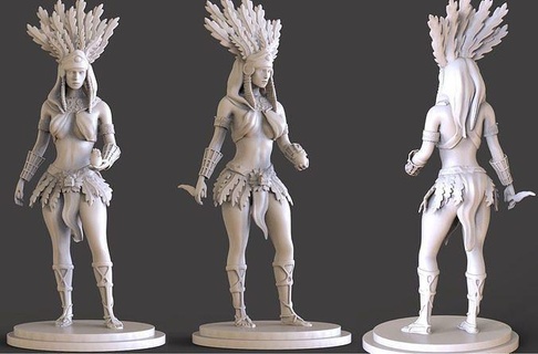aztec women sculpture maya mexico warrior beautiful archaeology temple ancient indian mayan monument art sculptures 3d print model - Mito3D