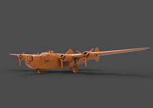 b-24j orange airplane aircraft b 24j consolidated 24 war liberator 3d heavy bomber model allied perspectx world ii american military historic purchase b24 hobby diy automotive 3d print model - Mito3D