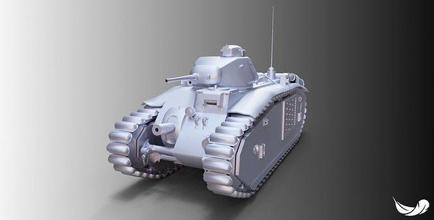 b1 tanque 3d modelo fbx stl juegos armadura juguetes 3d print model - Mito3D