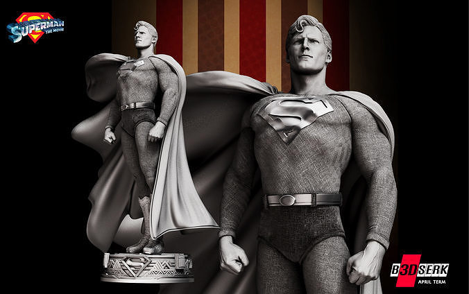 b3dserk april term superman 1878 sculpture 3d print model 3dprinting 3dmodeling art 3dart design artists 3dmodels wicked printing sculptures 3D print model - Mito3D