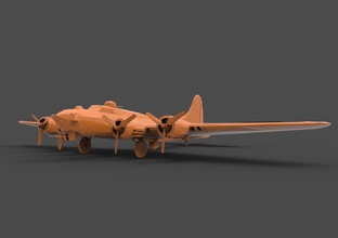 b - 17 orange airplane classic vintage antique usa super bomber army military old wwii ww2 plane boeing superfortress airforce b17 fortress hobby diy automotive 3d print model - Mito3D