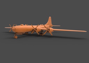 29 orange flugzeug b29 b29a superfestung wwii ww2 bomber nasekunst nuklear atomar hobby diy automobil 3d print model - Mito3D
