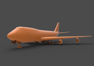 b 747 orange airplane plane boeing 400 erf b747 f emirates skycargo cargo freighter aircraft container loader device airport hobby diy automotive 3d print model - Mito3D