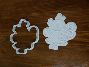 baboca two cookie cutters on wooden table hungarian tale cutter stamp house kitchen dining 3d print model - Mito3D