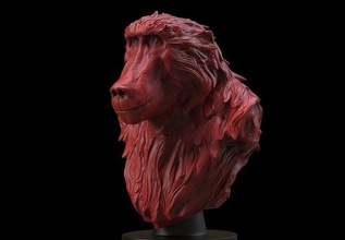 babuino busto mono gorila áfrica león rey naturaleza selva kong safari miniaturas animales criaturas figuritas juguetes tierra mamífero estatua arte esculturas 3d print model - Mito3D