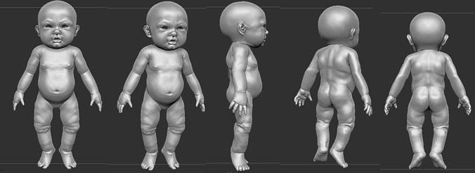 Baby 3d drucken Kind Charakter niedlich Kinder Junge Mädchen 3dprint Karikatur Kunst Skulpturen 3d print model - Mito3D