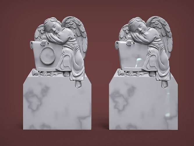 bebek melek anıt anıtlar mezar mezarlık cnc taşı kanatlar stl Artcam 3d model Sanat heykeller 3D print model - Mito3D