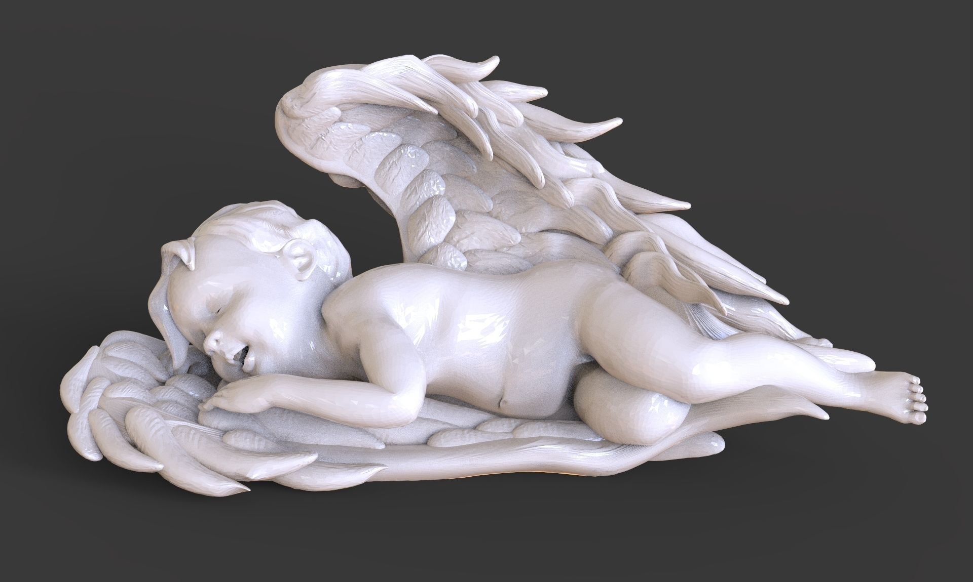 baby Engel Skulptur Kunst angel Flügel statue cupid cherub valentine cherubim Leidenschaft statuette Skulpturen 3D print model - Mito3D