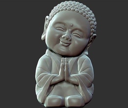 bambino buddha monaco bello carina cartone animato ragazzo giocattolo statua scultura parco decorazione ornamento ornato giappone orientale asiatico pregando arte sculture 3d print model - Mito3D