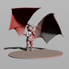 bebê demônio a arte homem humanos pessoa criança kid babe daemon incubus anatomia asas chifres o inferno as chamas do diabo imp menino personagem esculturas 3d print model - Mito3D
