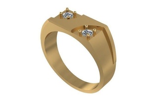 Baby Diamant Ring Ringe Schmuck Gold Silber druckbar Juwel Sterling Platin Kleidung brillant Mode Schönheit Rubin 3d print model - Mito3D