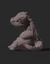 bambino drago arte scultura figura stampabile statua carina mitologia piccolo escultura bebe sculture fantasia 3d print model - Mito3D