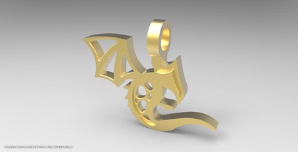 dragão bebê pingente jóias pingentes 3dprinting a moda os acessórios 3d print model - Mito3D