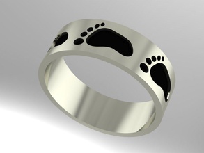 bambino piedi squillare personalizzato arte gioielleria anelli 3d print model - Mito3D