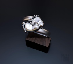 baby anello del piede gioielli modello piedi argento oro gioiello regalo lucente scolpire di lusso gemma la cera stampabile diamante il metallo diamanti matrimonio anelli 3d print model - Mito3D