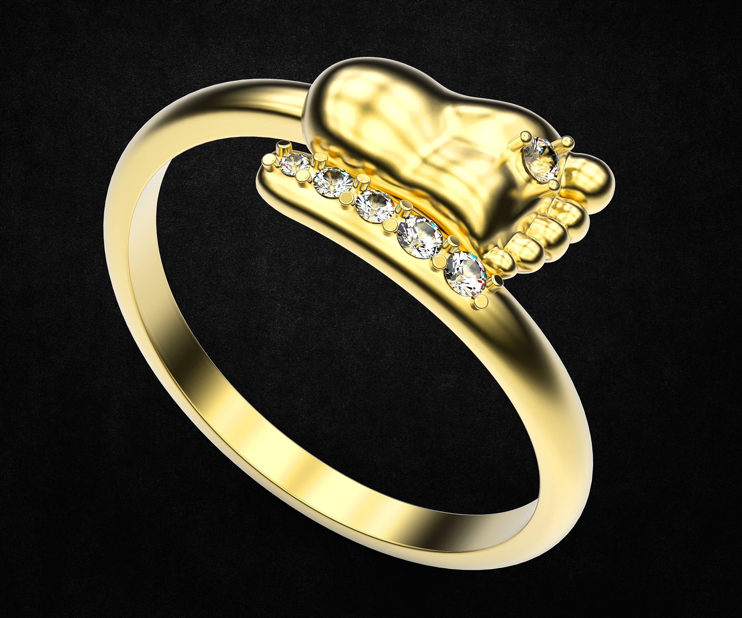 baby foot ring jewelry wedding bracelet pendant earrings men cufflinks gold silver platinum crucifix cross rings 3D print model - Mito3D