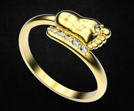 baby anello del piede gioielli di nozze braccialetto ciondolo gli orecchini uomini gemelli oro argento disco platino crocifisso croce piedi squillo anelli 3d print model - Mito3D