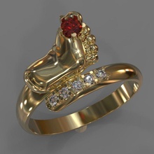 bebé pies la joyería anillo joya gem el diamante precioso compromiso platino de piedras preciosas zafiro ruby las gemas brillante ropa los diamantes oro diamant brilhante anillos 3d print model - Mito3D