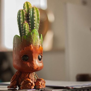 baby groot flower pot pen holder guardians galaxy marvel hero super cosplay toy accessories bust ironman captain games house 3d print model - Mito3D