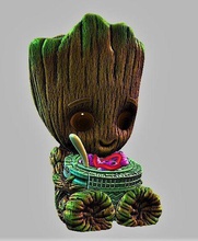 baby groot ice cream pot art decoration babygroot marvel zbrush 3dprint impresion3d statue sculpture nature plant flower tree general decor house 3d print model - Mito3D